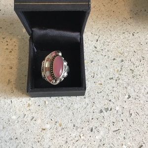 Carolyn Pollack Pink Quartzite & MOP Ring